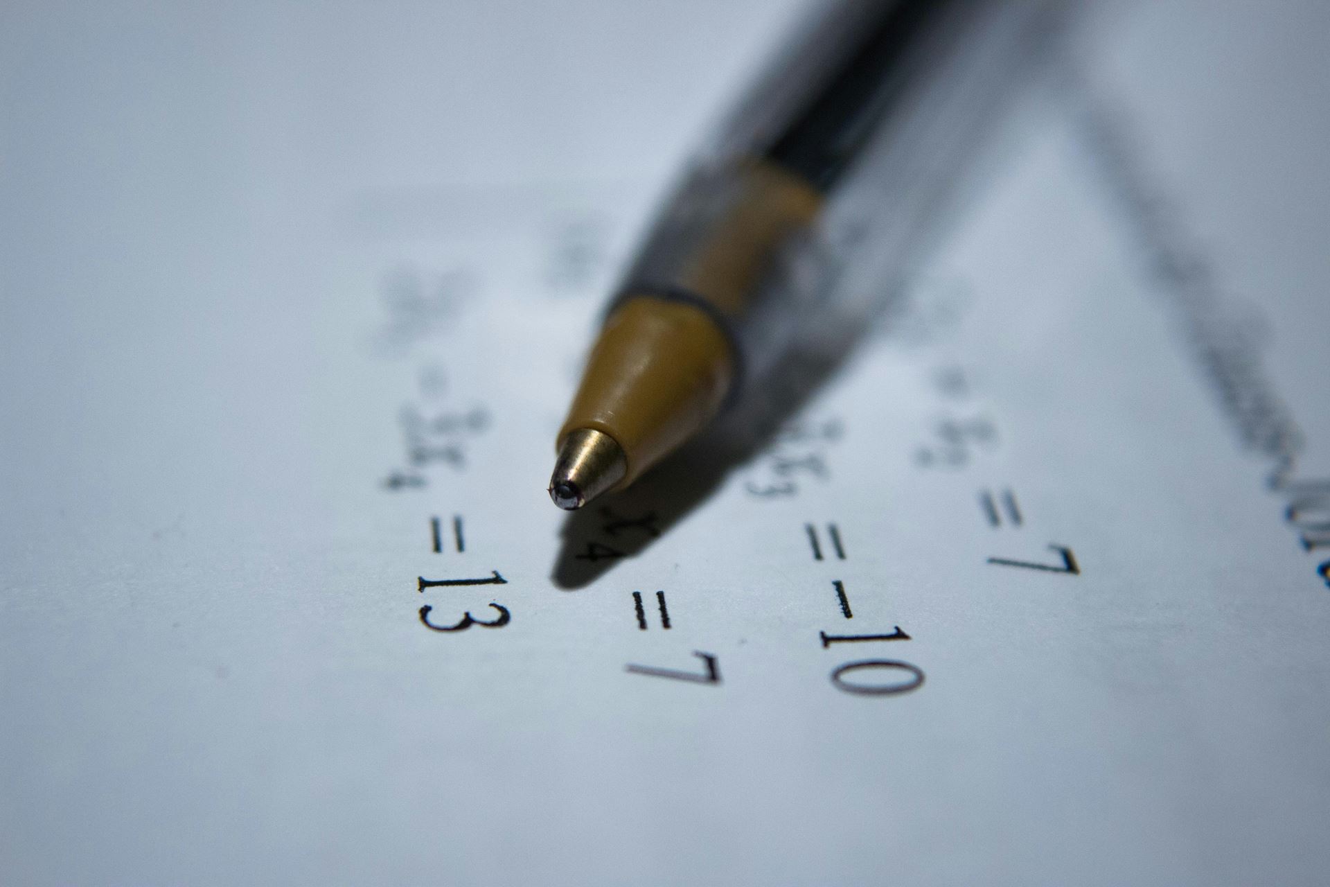 a book of sums and a pen