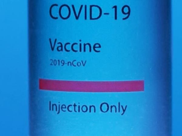 A COVID vaccine vial