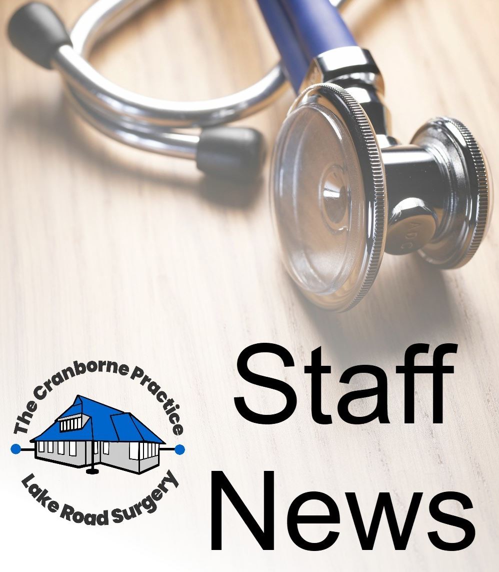 The practice logo, a stethoscope and the words, Staff News